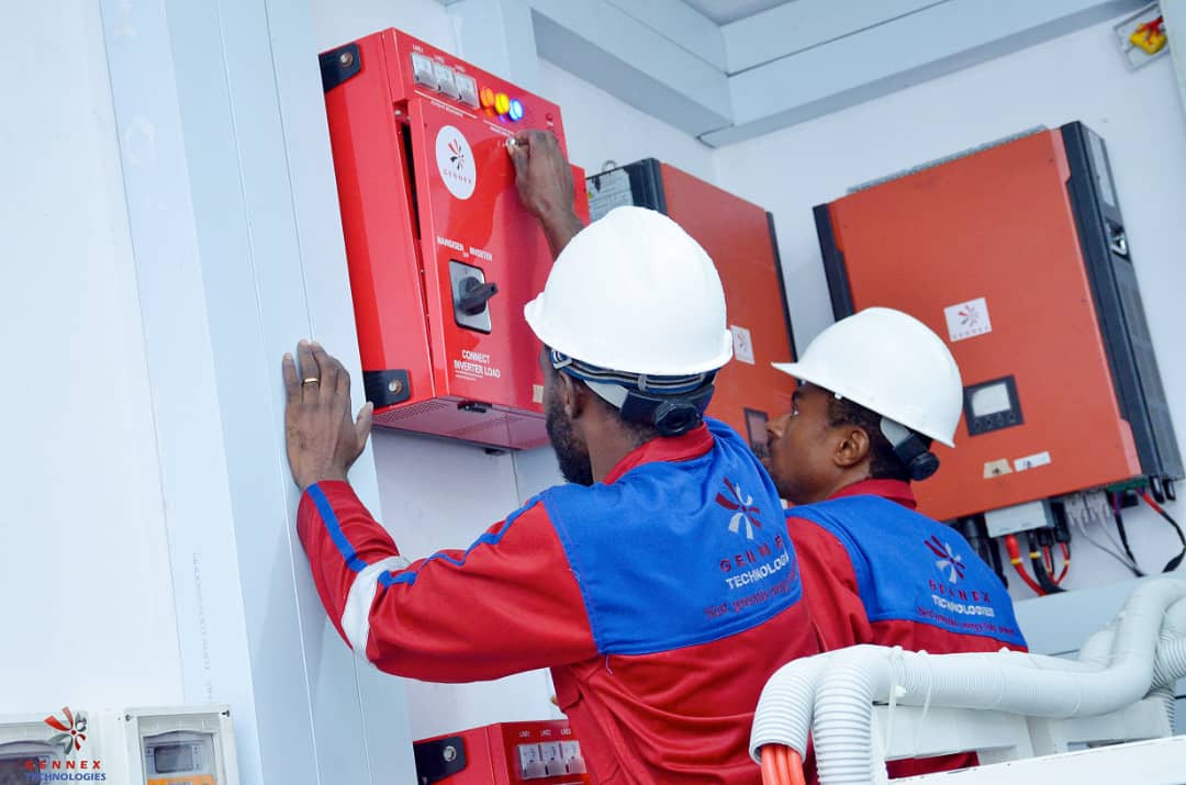 solar company in Nigeria  showing solar engineers installing a solution