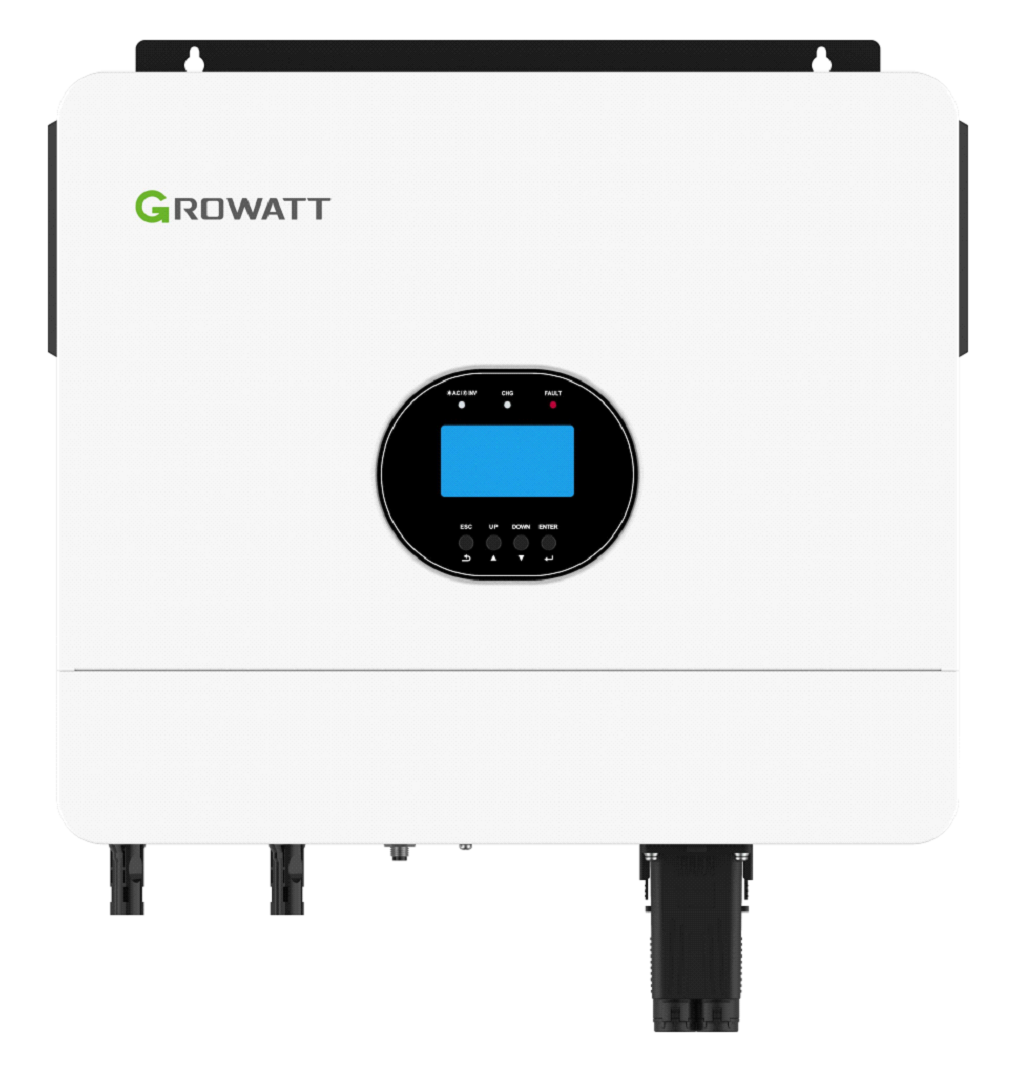 The Growatt SPF 6000 ES Plus is a 6kva Hybrid inverter by Growatt